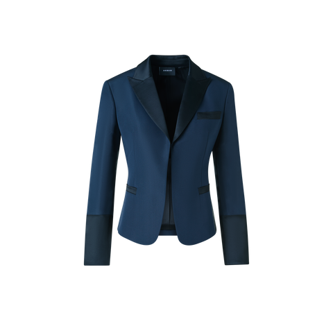 Bi-Color Peak Lapel Ottoman Silk Jacket