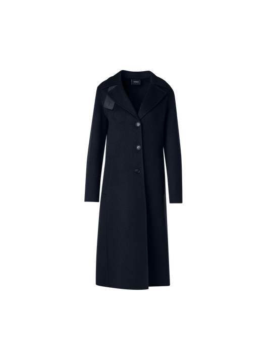 Designer Cashmere Double-Face Blazer Coat - navy - blue