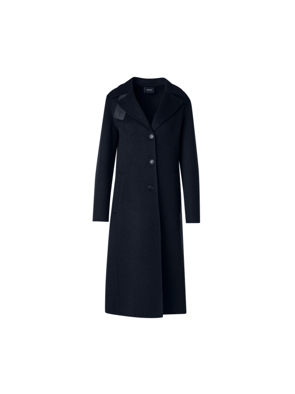 Designer Cashmere Double-Face Blazer Coat - navy - blue
