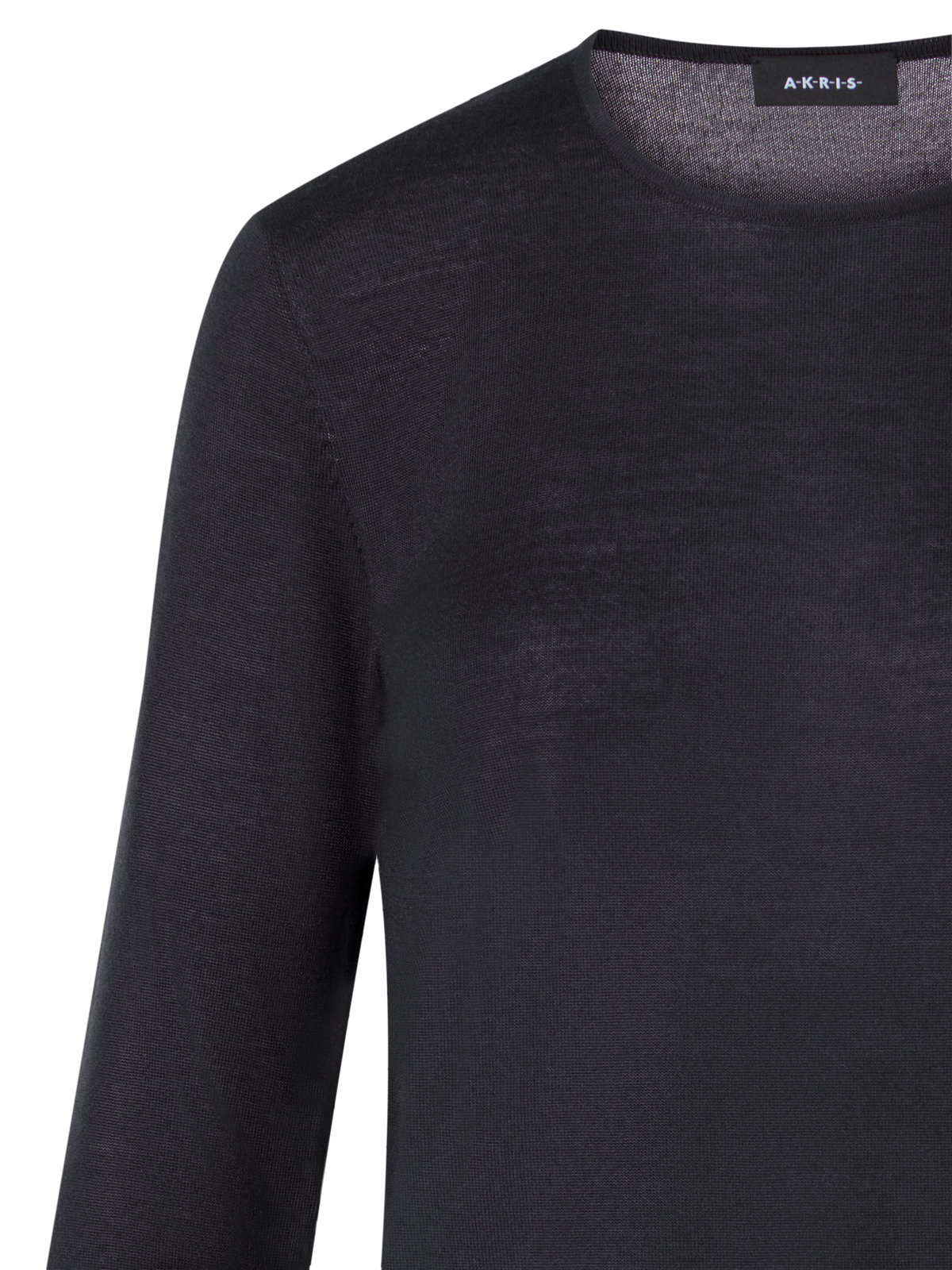 Designer Seamless Crew Neck Sweater in Cashmere Silk - grey