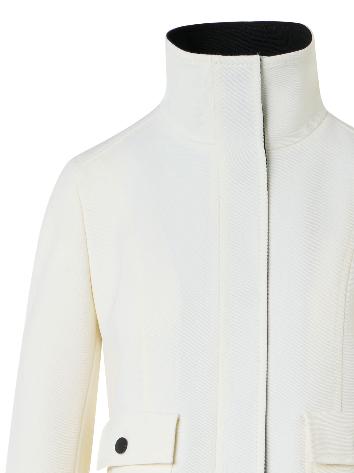 Designer Contrast Wool Tricotine Jacket - multicolor - ecru
