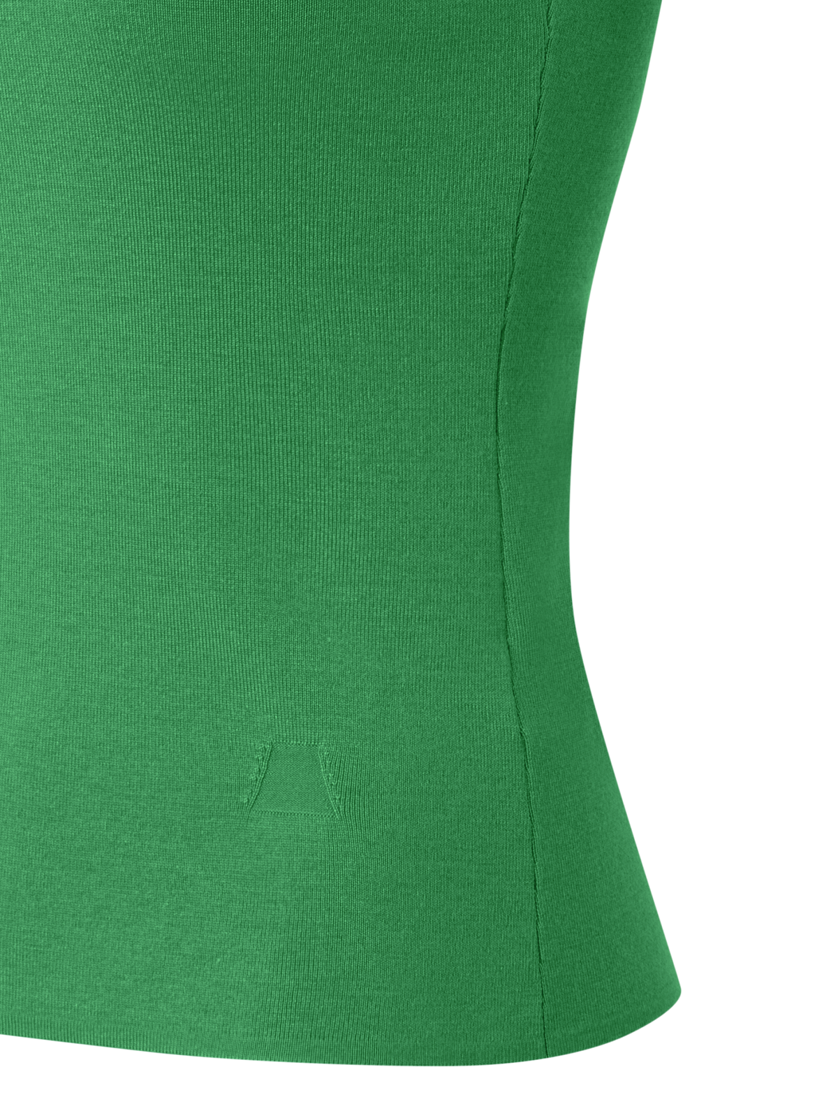 Designer Knitted Silk Stretch Scoop Neck Top - green