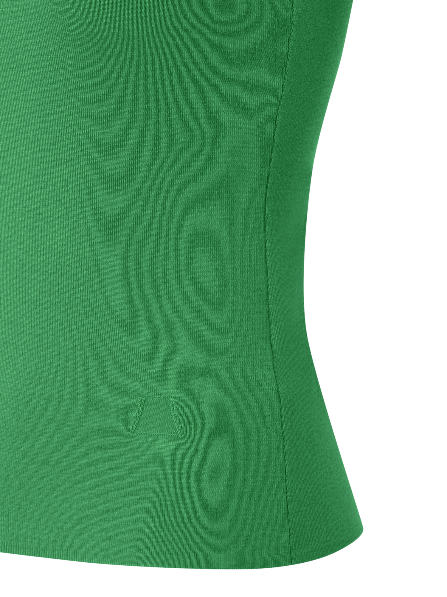 Designer Knitted Silk Stretch Scoop Neck Top - green