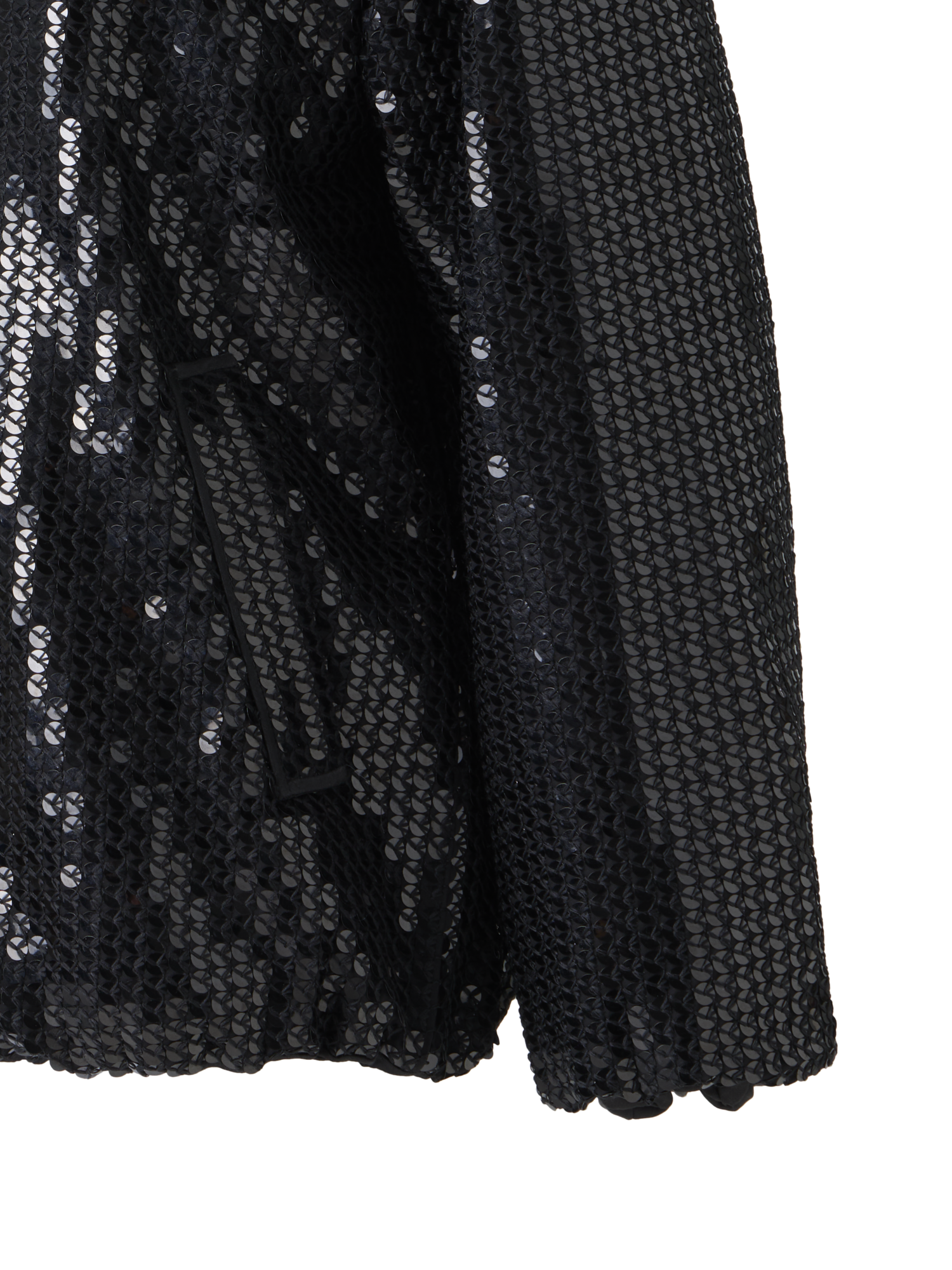 Designer Sequin Chiffon Hooded Parka - black - neutral