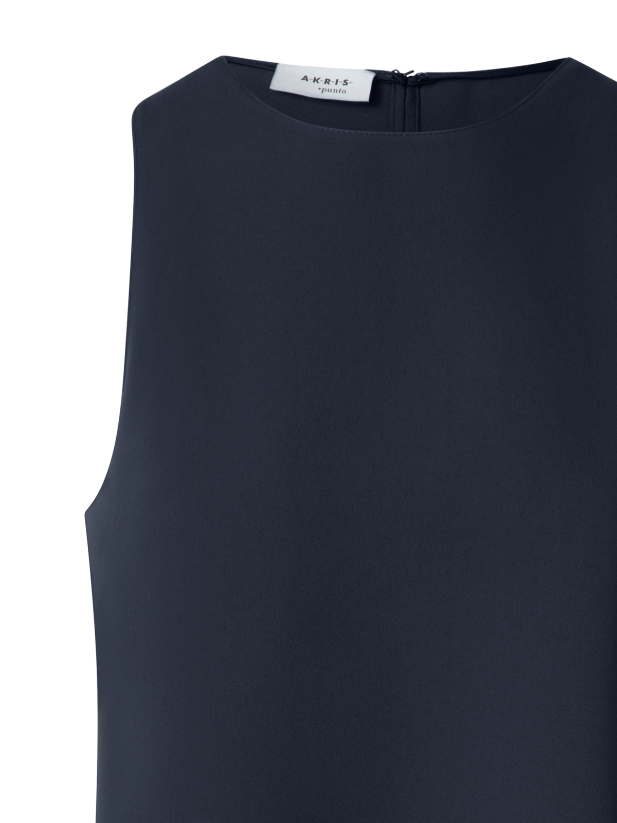 Designer Sleeveless Laser Cut Blouse - navy - blue