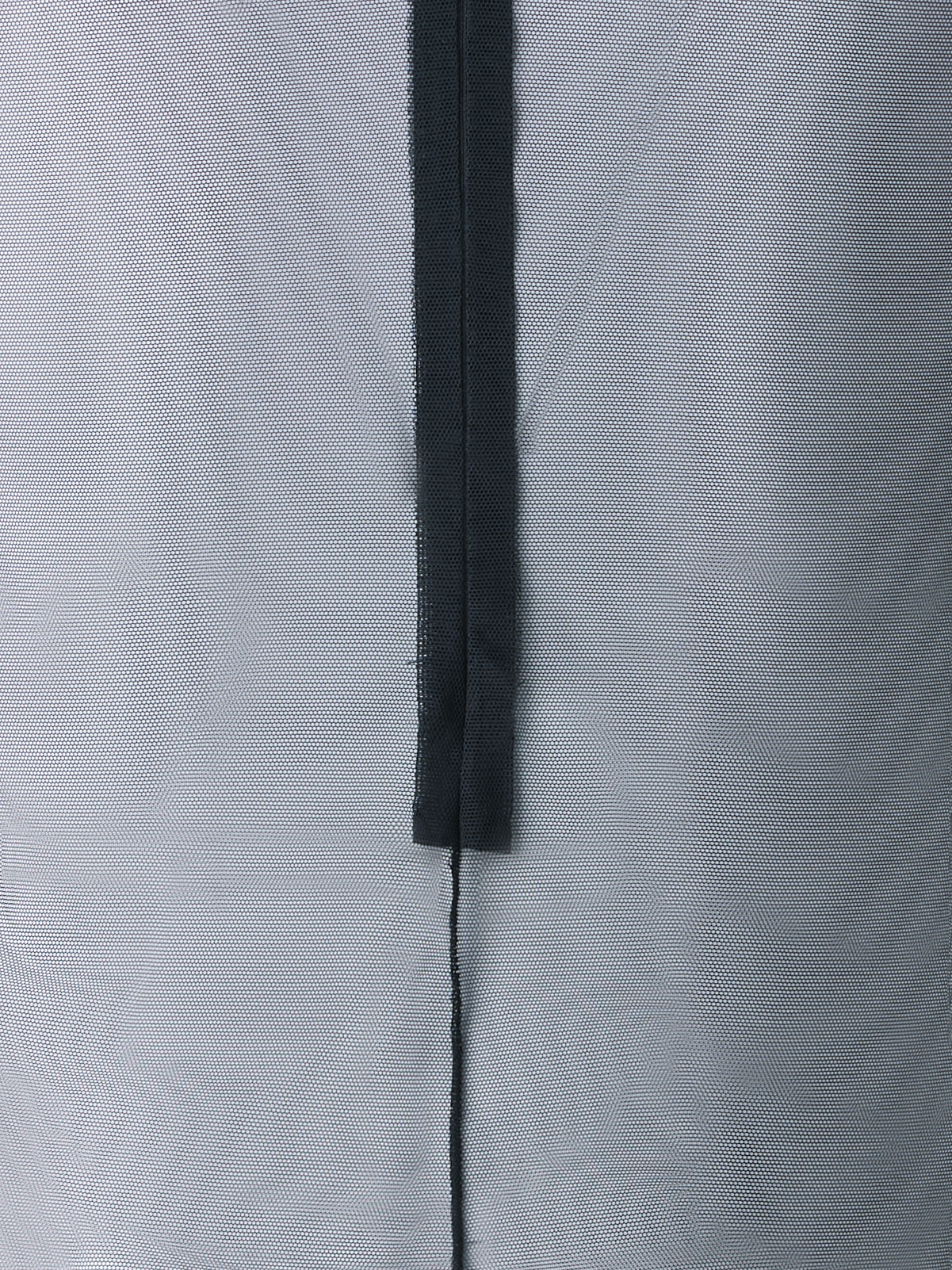 Designer Sheer Fitted Mock Neck Top in Stretch Tulle - black - neutral