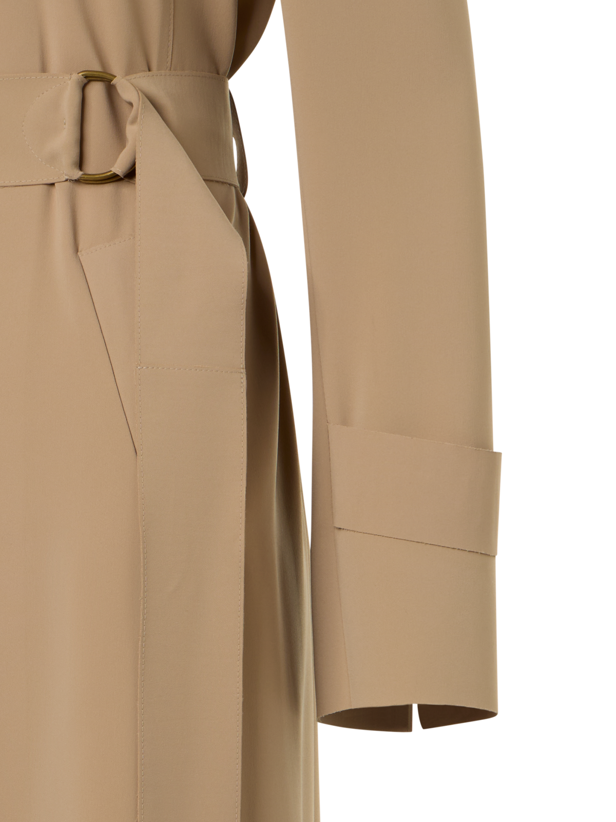 Designer Light Trench Coat in Techno Laser Cut - beige