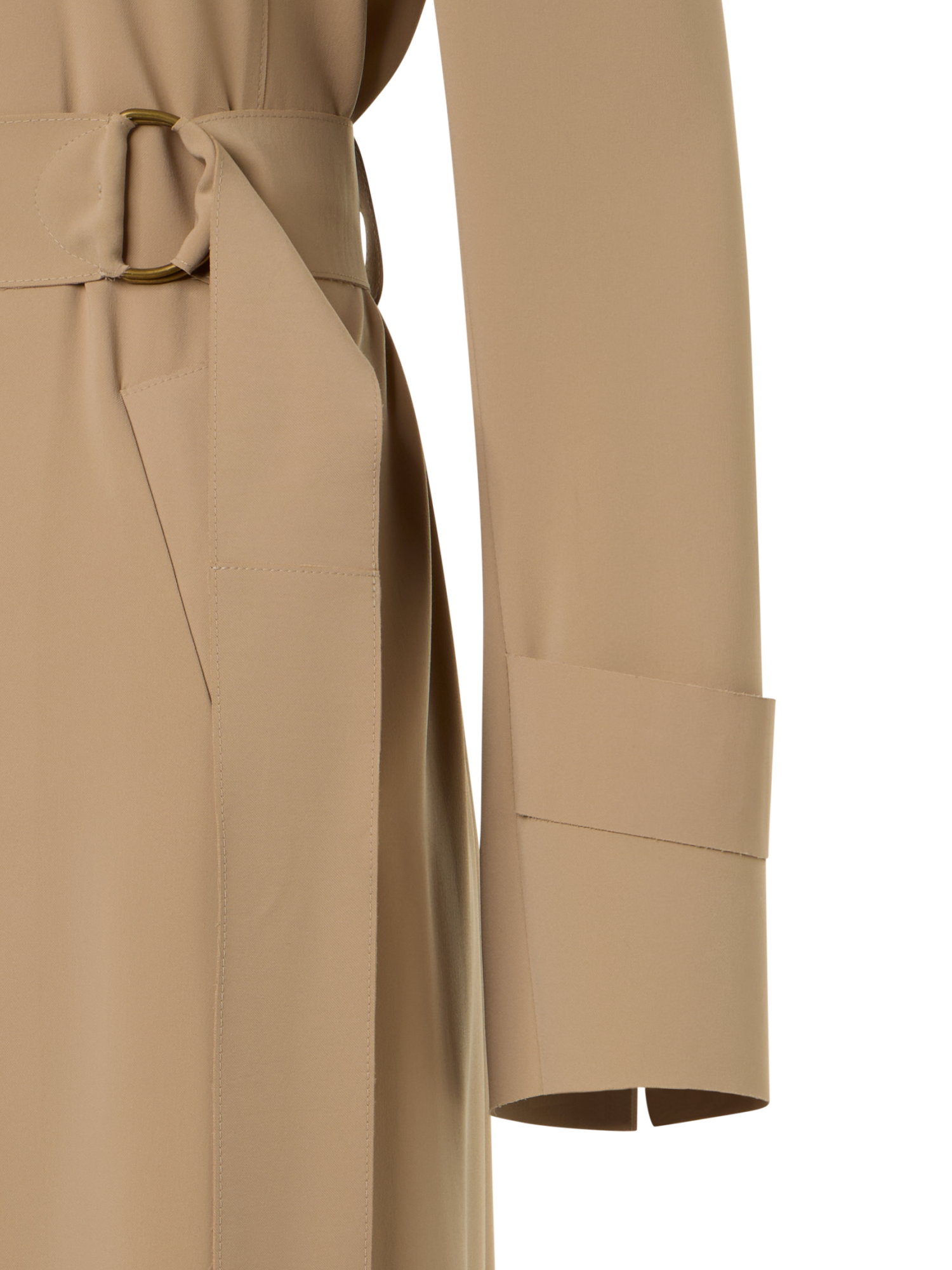 Designer Light Trench Coat in Techno Laser Cut - beige