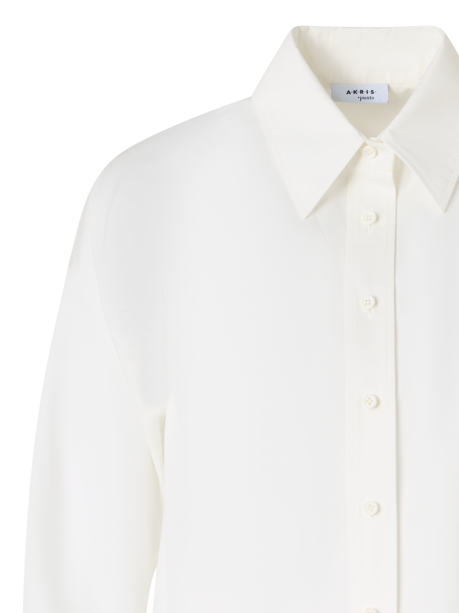 Designer Long-Sleeve Cotton Poplin ShirtBlouse in Cotton Poplin - ecru