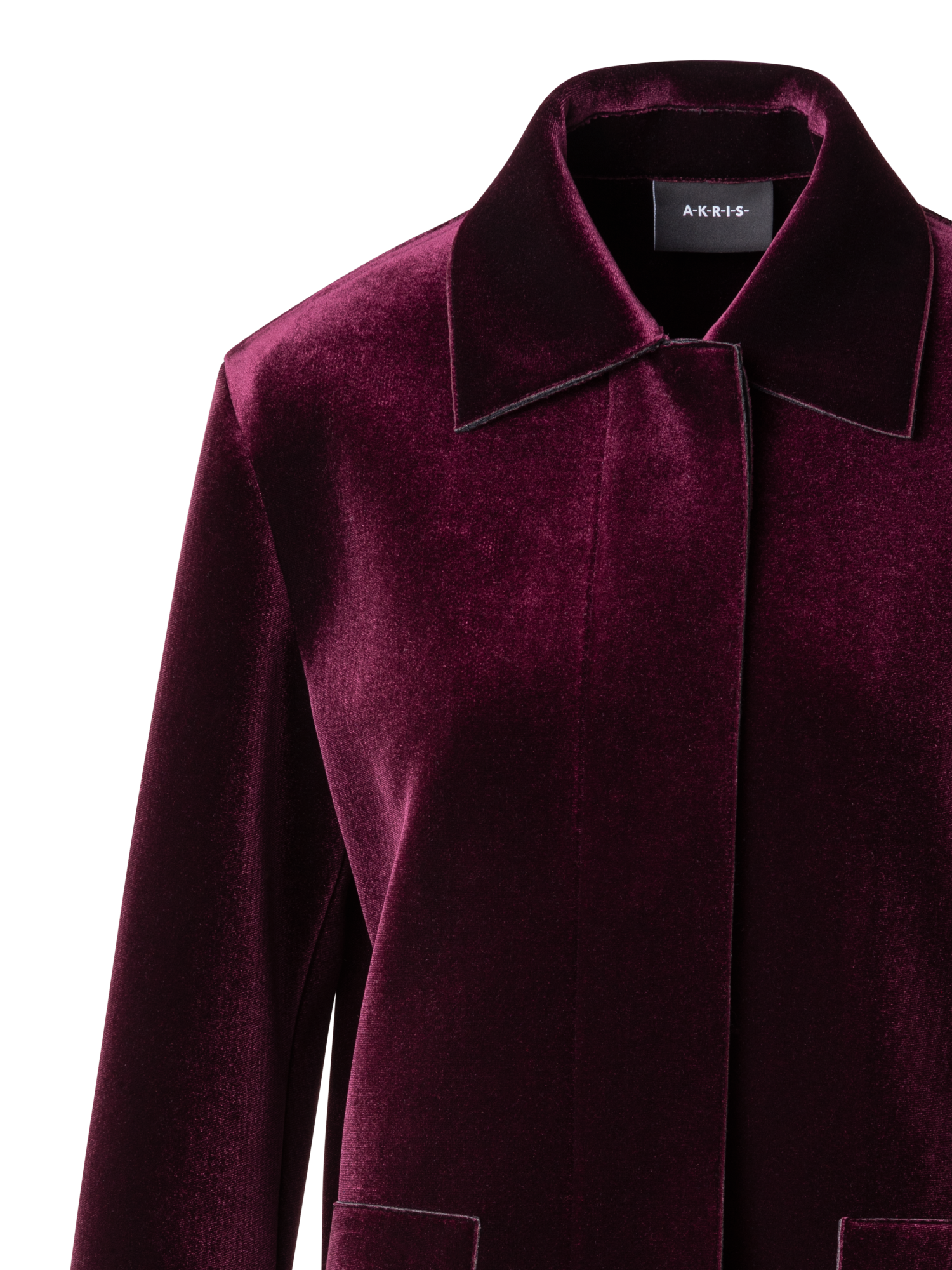 Designer Oversized Neoprene Velvet Jacket - pink