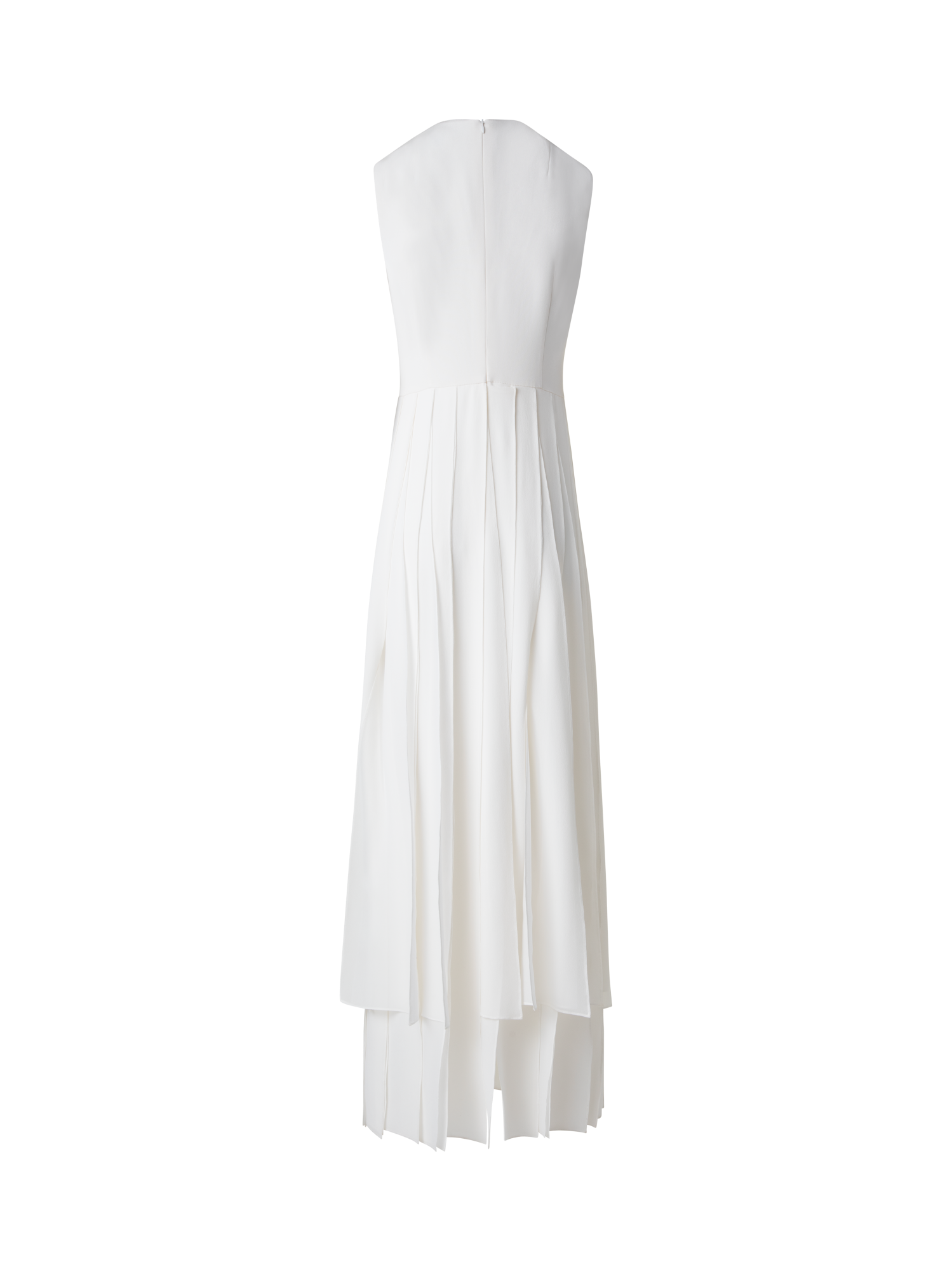 Designer Long Silk Ribbon Gown - neutral - ecru - white