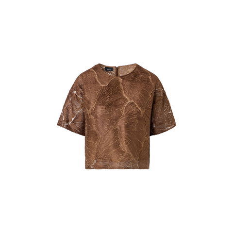 Lackierte Kurzbluse aus Fächerspitze