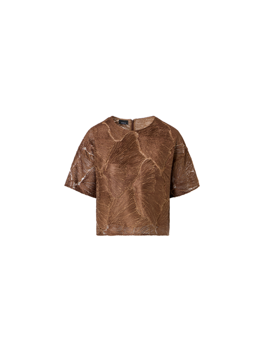 Designer Lacquered Sea Fan Lace Boxy Blouse