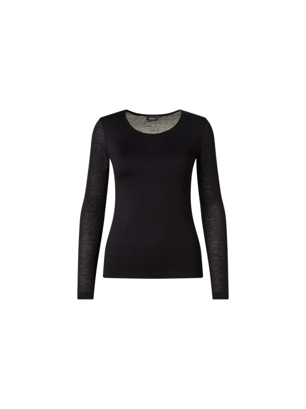 Designer Shirt from Cashmere Silk Jersey  - black