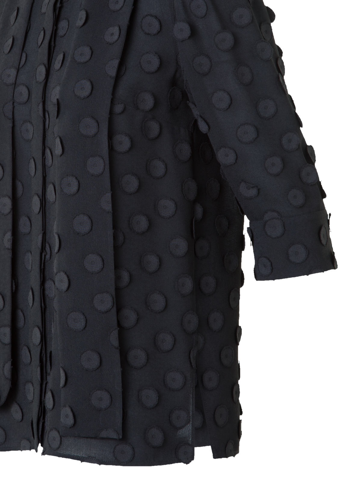 Designer Blouse with Bow and 3D Polka Dots - black - neutral