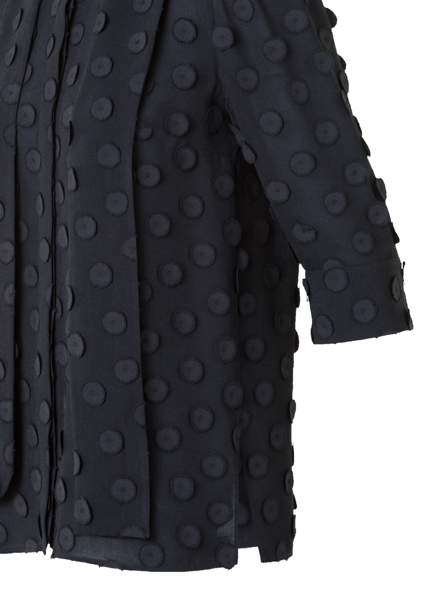 Designer Blouse with Bow and 3D Polka Dots - black - neutral