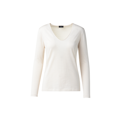 Shirt aus Kaschmir und Seide mit V-Ausschnitt