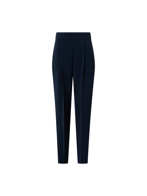 Designer Casual Slouchy Signature Lasercut Pants - navy - blue