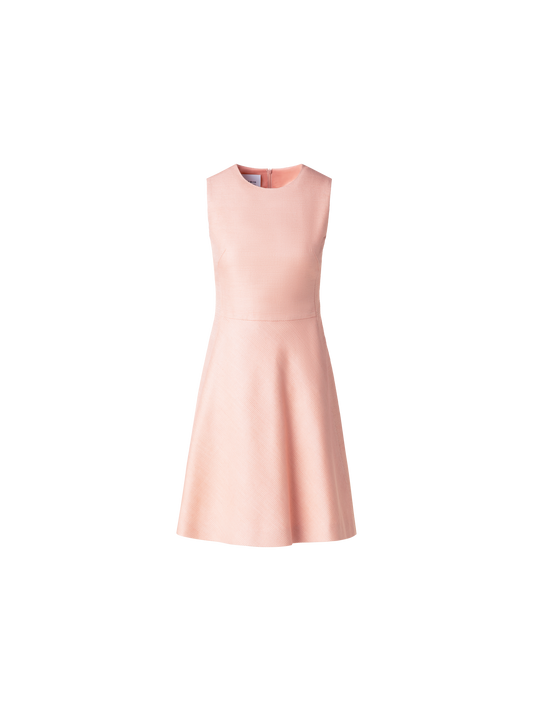Designer Flared Cocktail Dress in Indian Silk Ottoman - pastel - orange