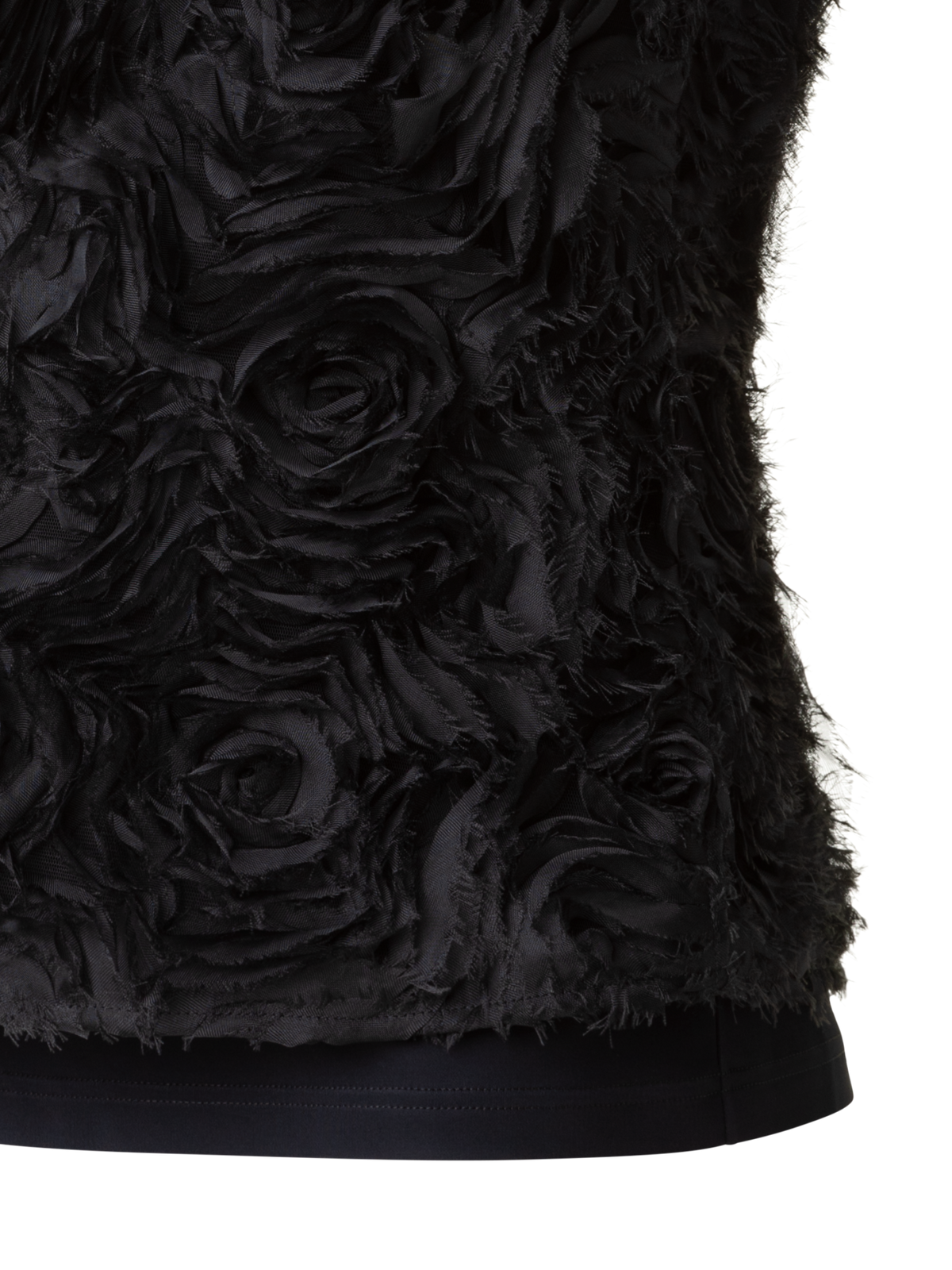 Designer Sleeveless Blouse with 3D Carnation Embroidery - black