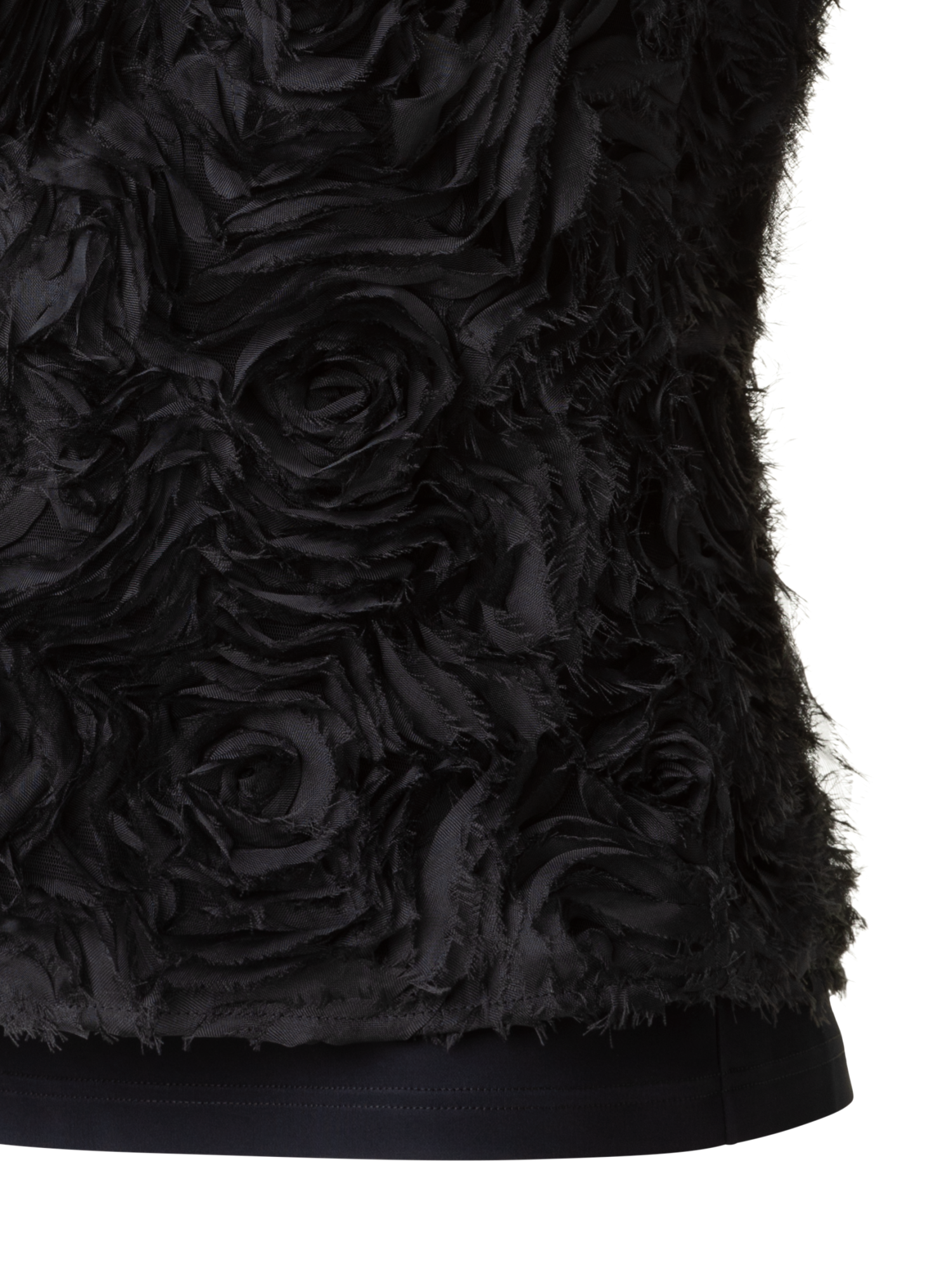 Designer Sleeveless Blouse with 3D Carnation Embroidery - black