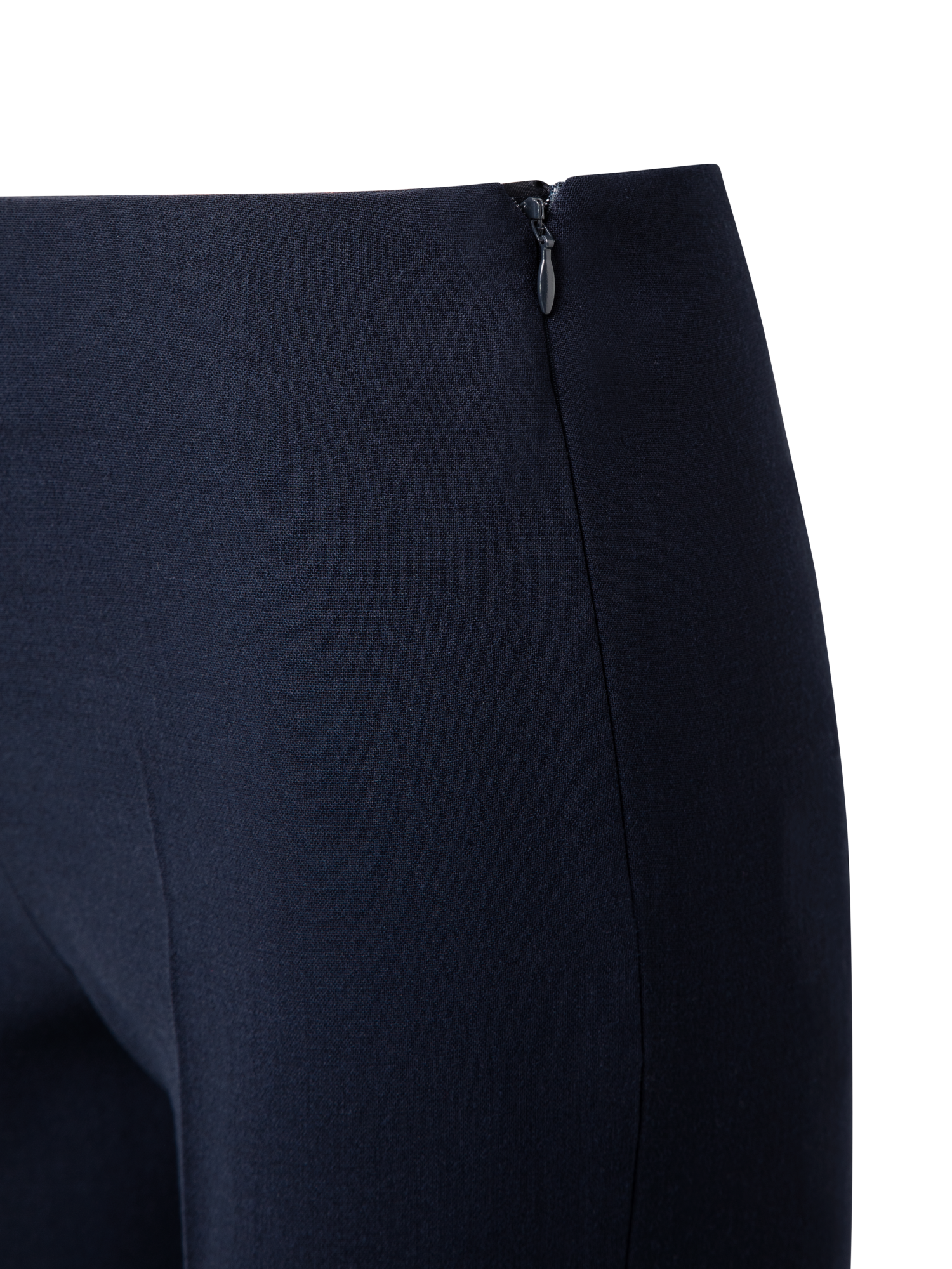Designer Slim Wool Double-Face Pants - navy - blue