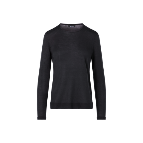 Nahtloser Rundhals-Pullover aus Kaschmirseide
