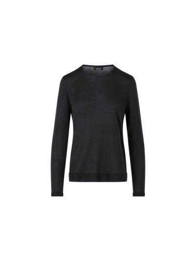 Designer Seamless Crew Neck Sweater in Cashmere Silk - grey