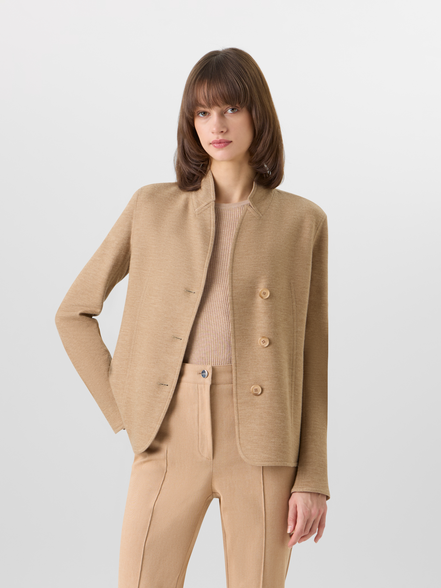 Designer Lima Short Jacket in Cashmere-Jersey - brown 