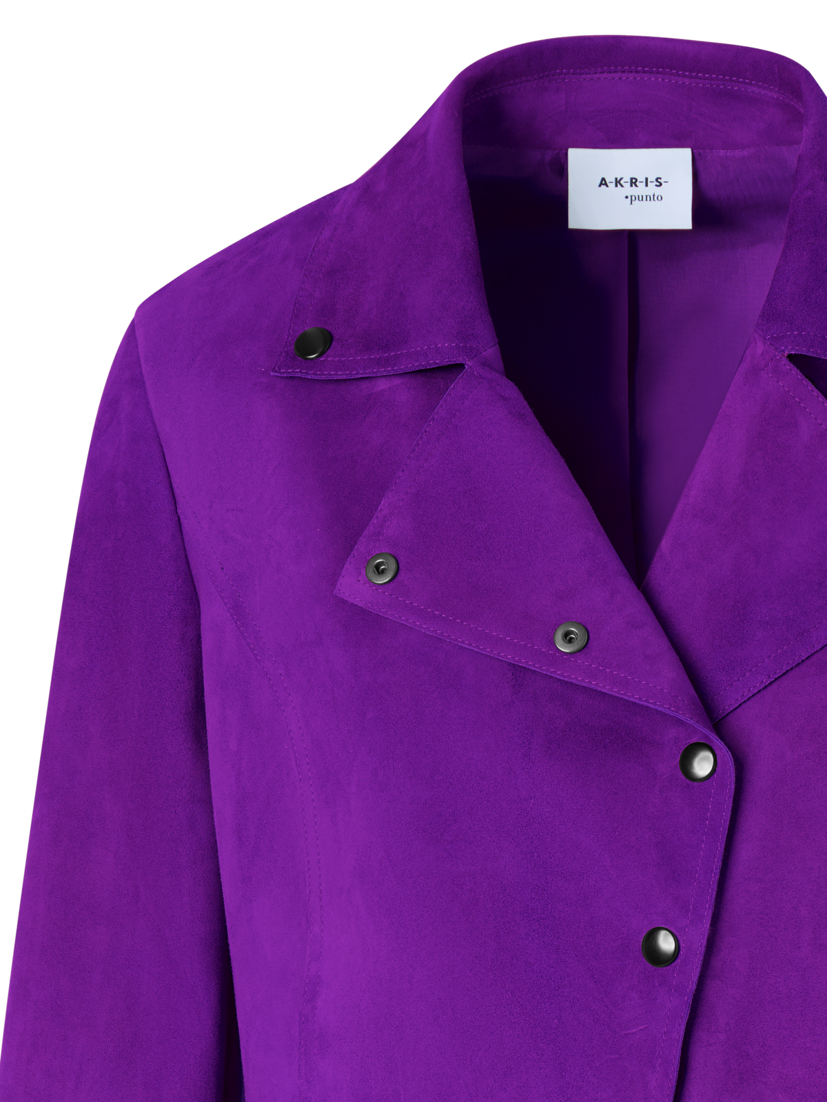 Designer Bracelet-Sleeve Suede Leather Short Jacket - purple