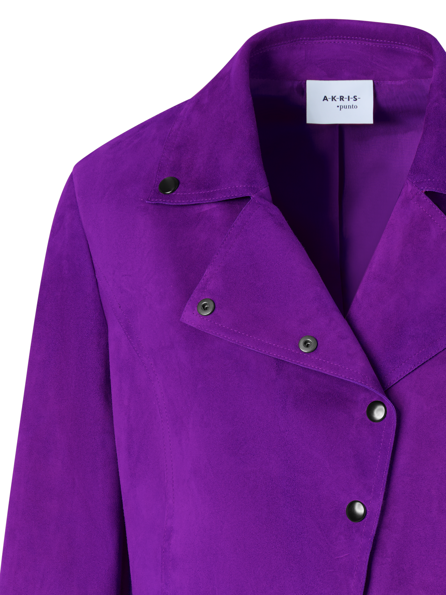 Designer Bracelet-Sleeve Suede Leather Short Jacket - purple