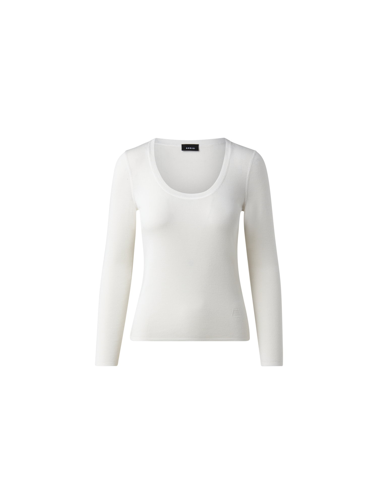 Designer Cashmere Silk Fitted Scoop-Neck Pullover