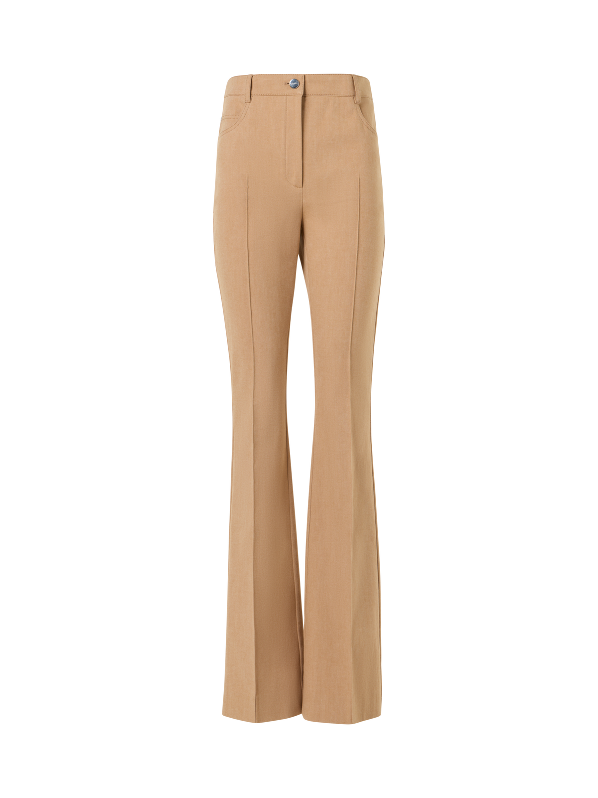 Designer Farid Bootcut Pants in Stretch-Cotton Denim - beige