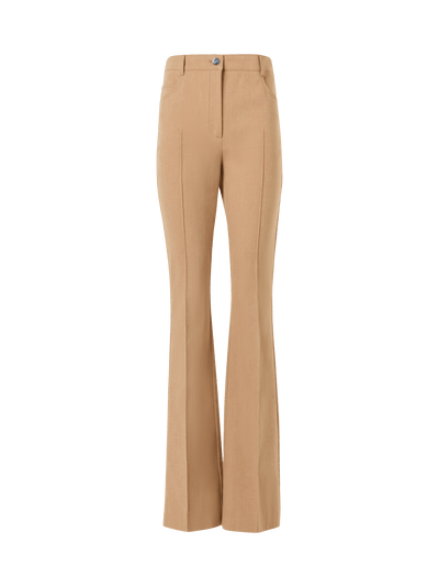 Designer Farid Bootcut Pants in Stretch-Cotton Denim - beige