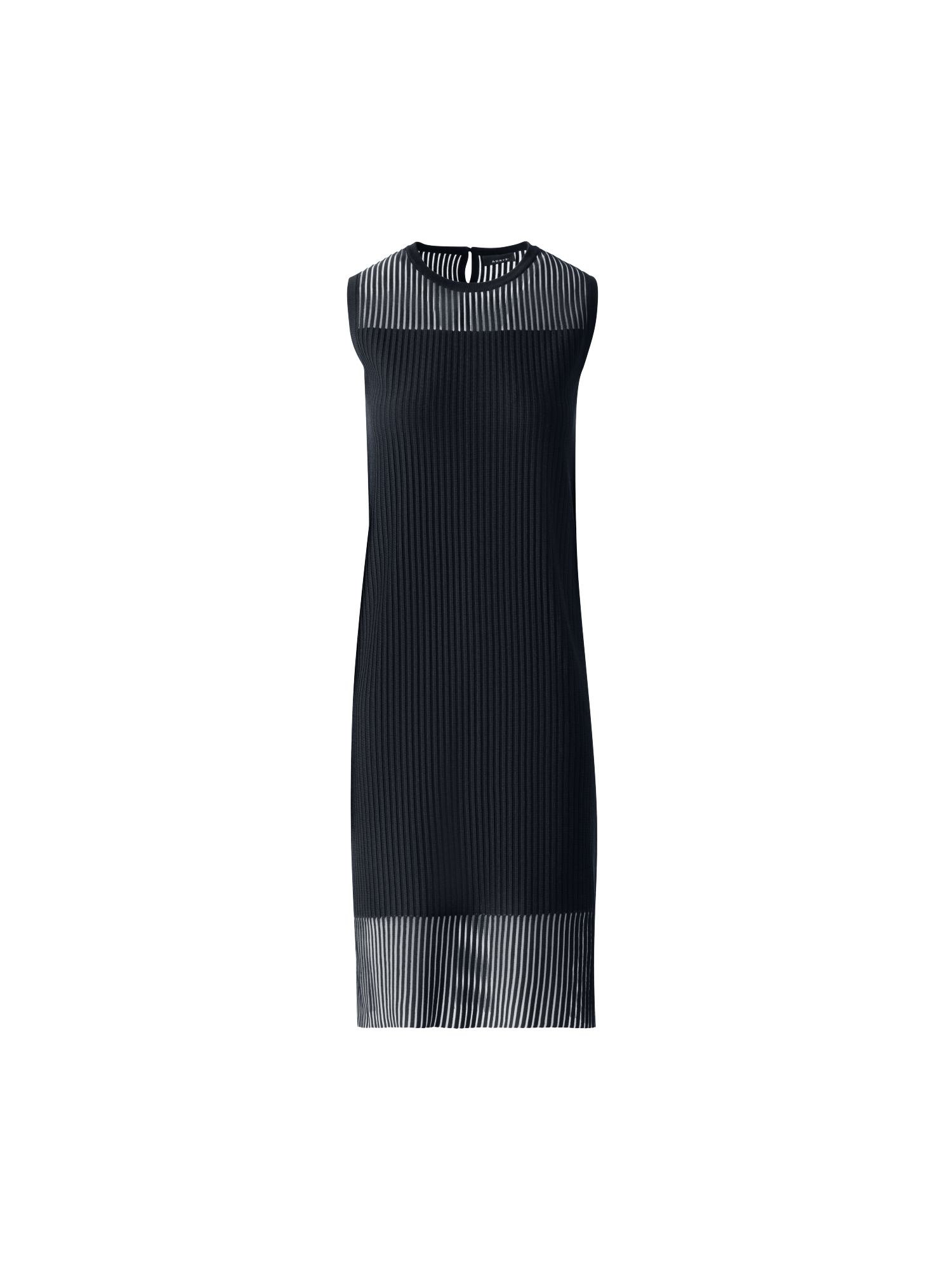 Designer Knit Dress in Semi-Sheer Silk Cotton - black - neutral