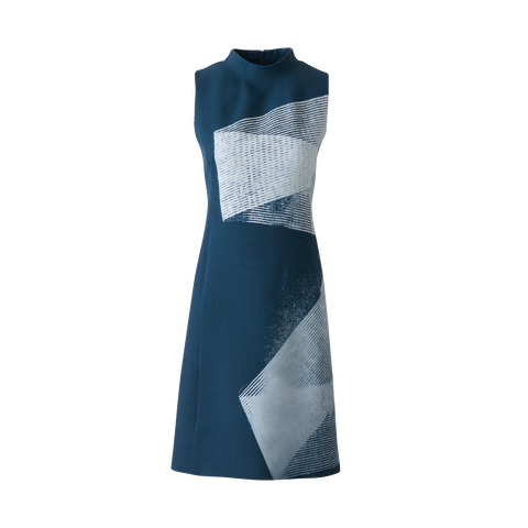 Woll Doubleface Sheath Dress in Zigzag Print