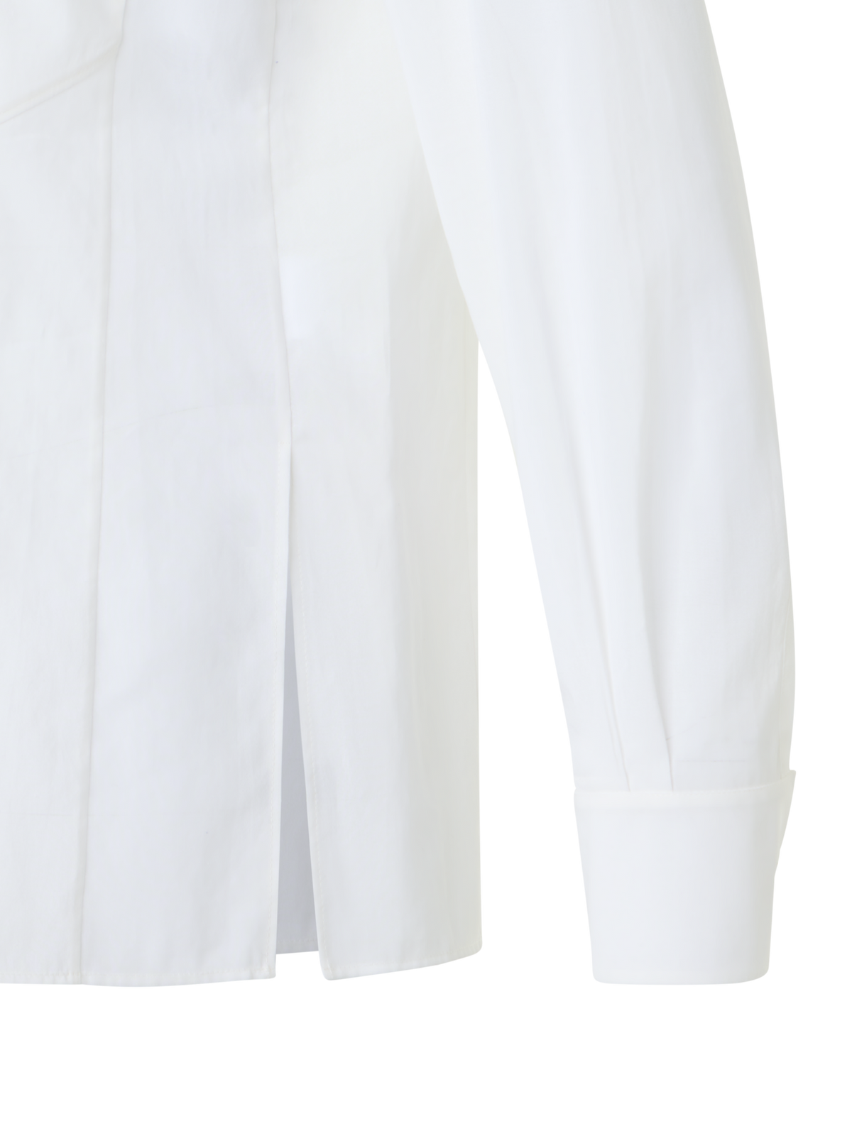 Designer Cotton Blouse with Polygon Inset - white