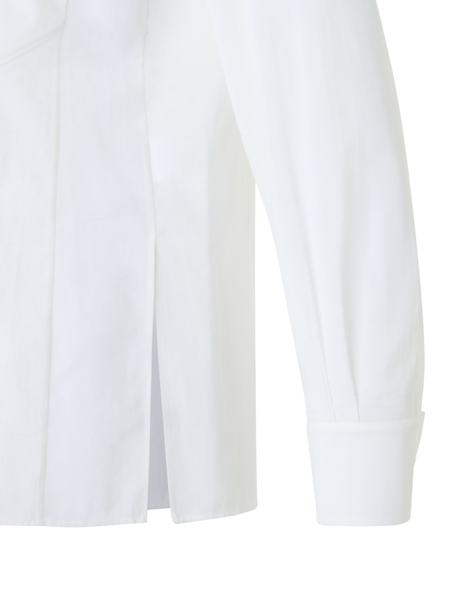 Designer Cotton Blouse with Polygon Inset - white