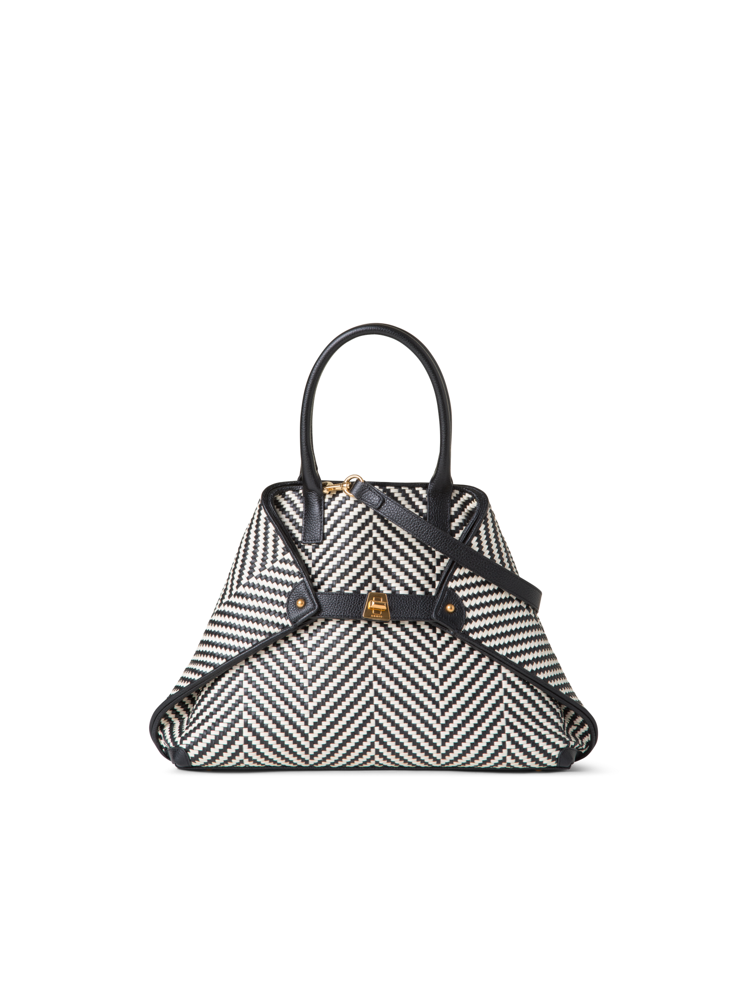 Designer Ai Small Top Handle Tote - neutral - black - multicolor - white