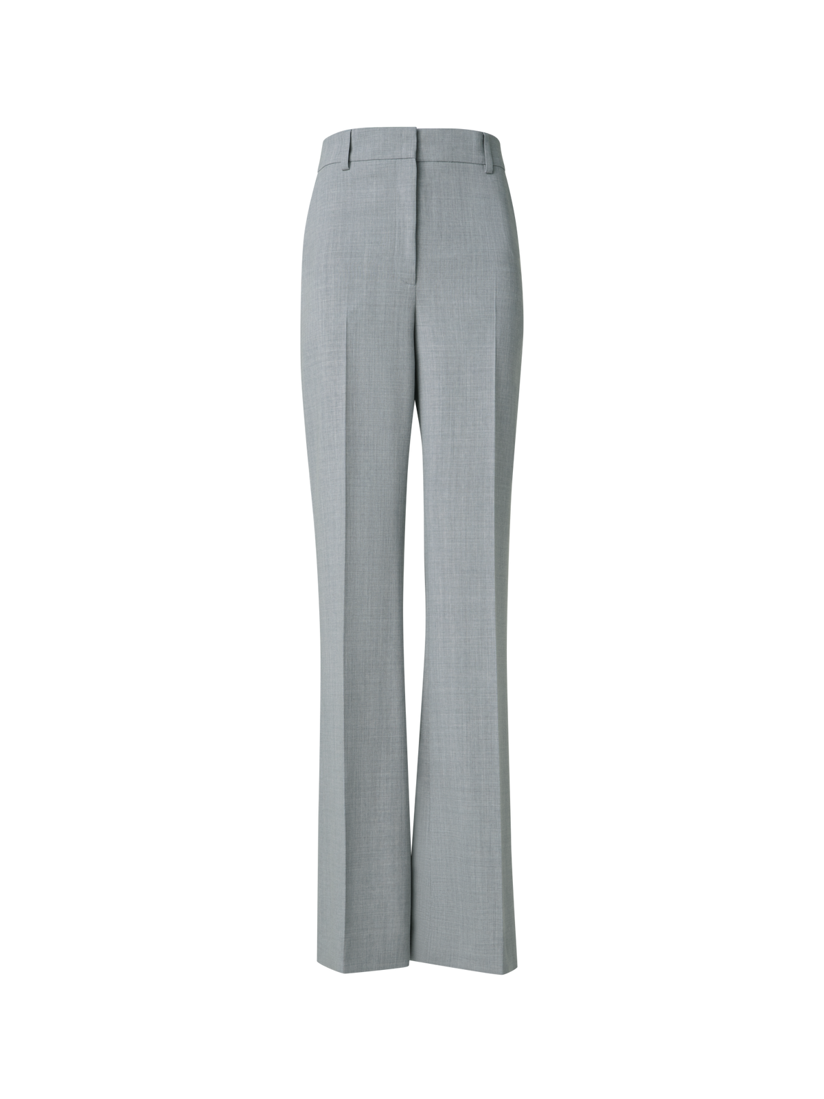 Designer Wide Straight Wool Stretch Double-Face Pants - grey