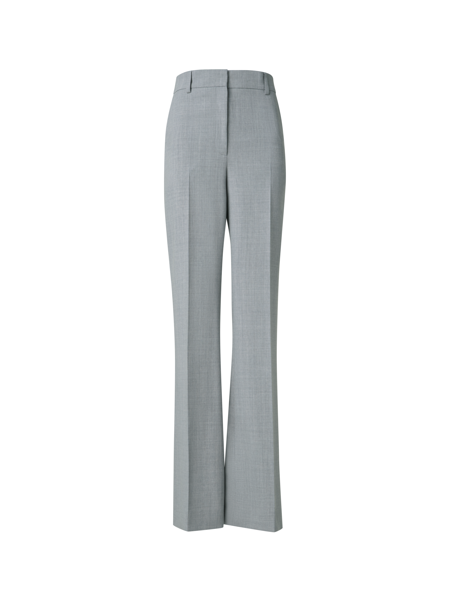 Designer Wide Straight Wool Stretch Double-Face Pants - grey