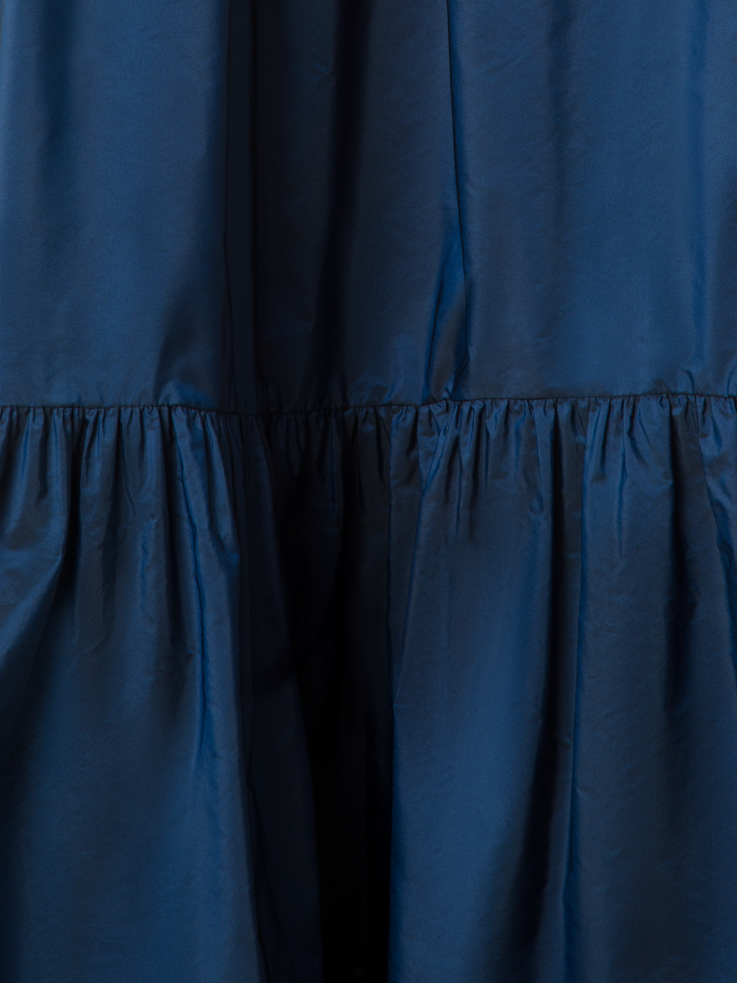 Designer Halter Maxi Dress in Tiered Techno Taffeta - neutral - navy - blue