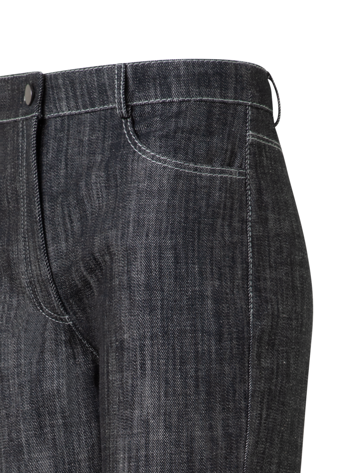 Designer Flared Cotton Denim Pants - black - navy - blue