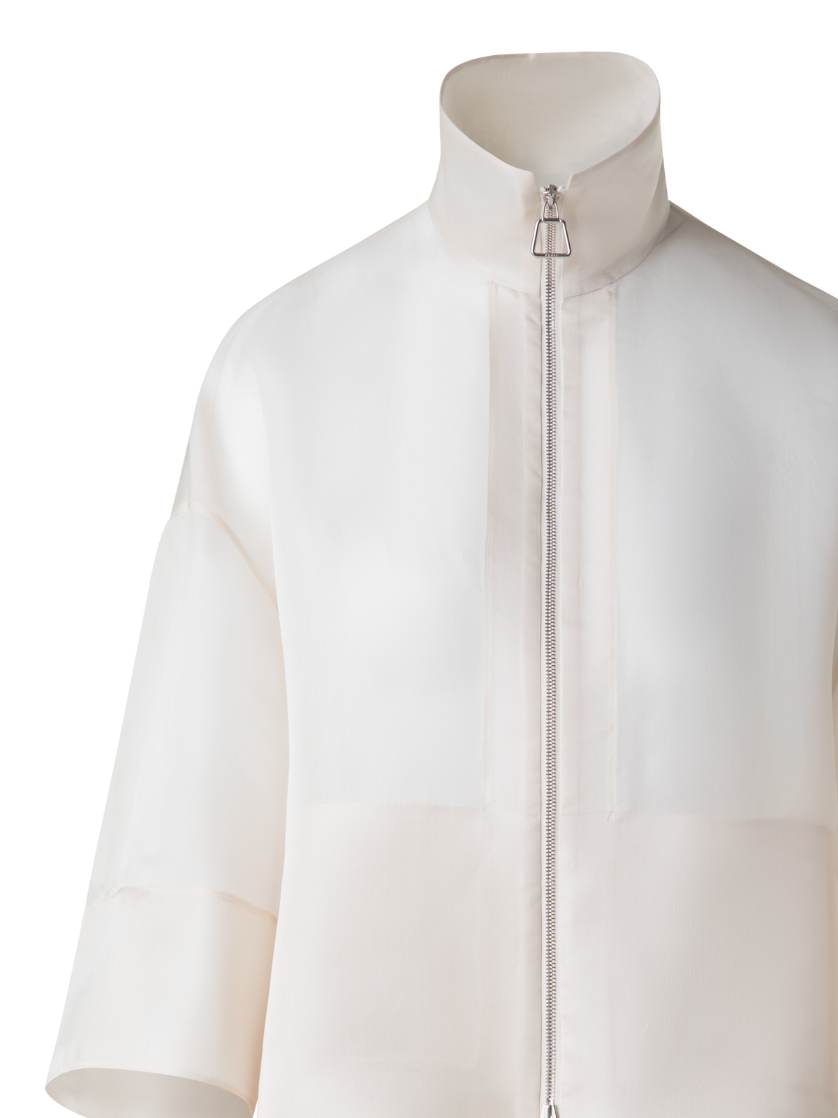 Designer Panama Silk Organza Volume Jacket - neutral - ecru - white