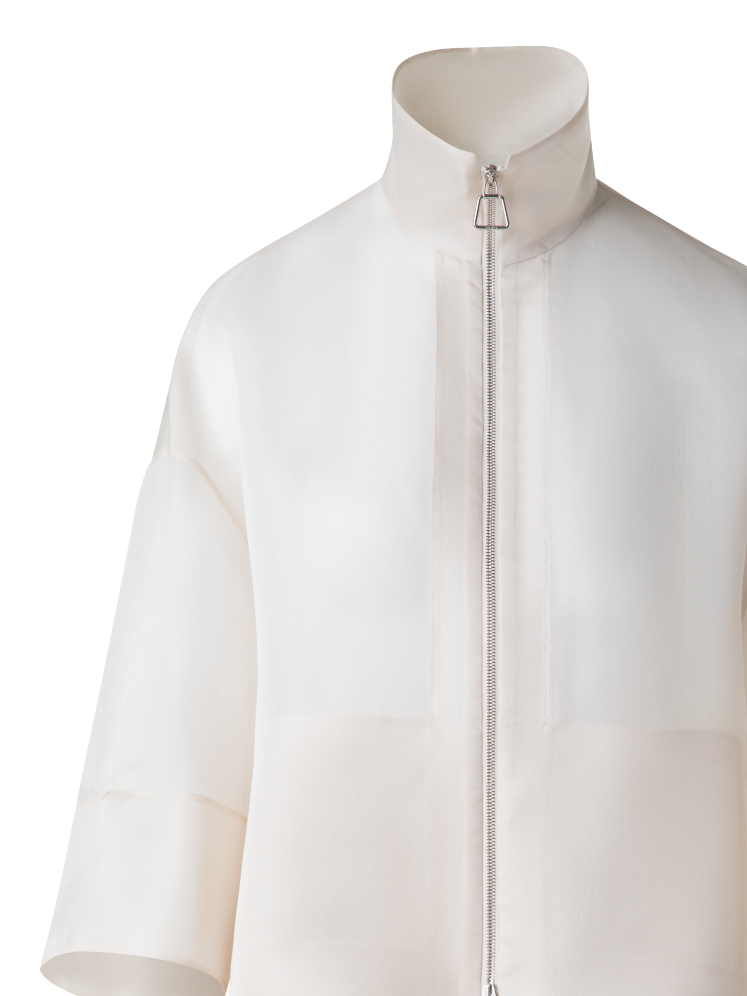 Designer Panama Silk Organza Volume Jacket - neutral - ecru - white