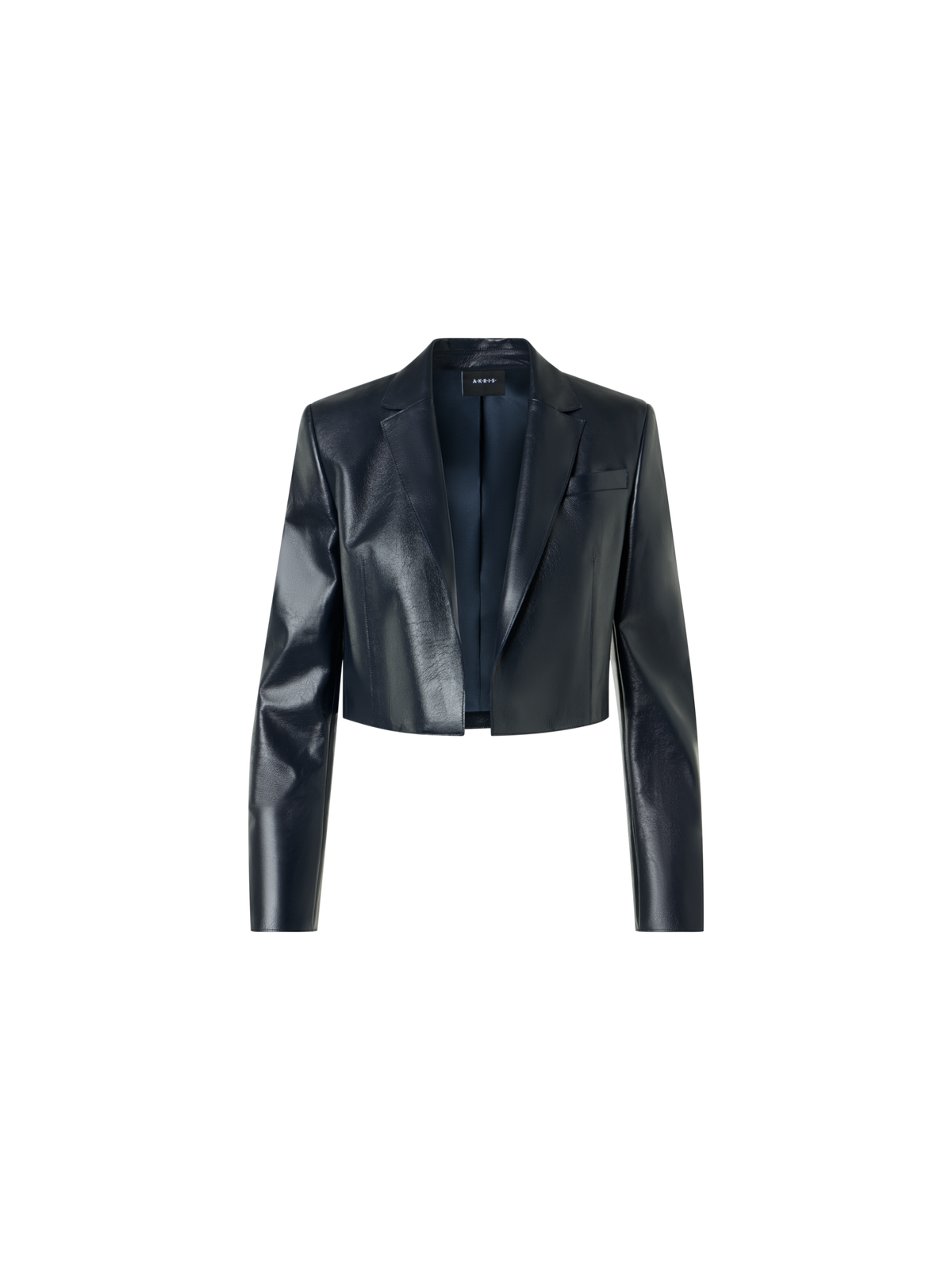 Designer Lacquered Nappa Short Jacket - black