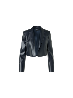 Designer Lacquered Nappa Short Jacket - black