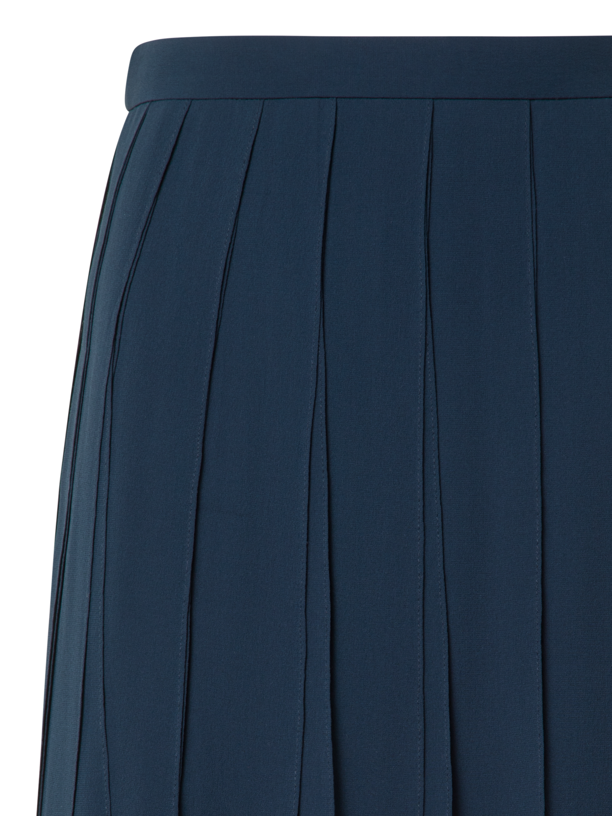 Designer Midi Silk Skirt with Flowing Ribbons - neutral - navy - blue