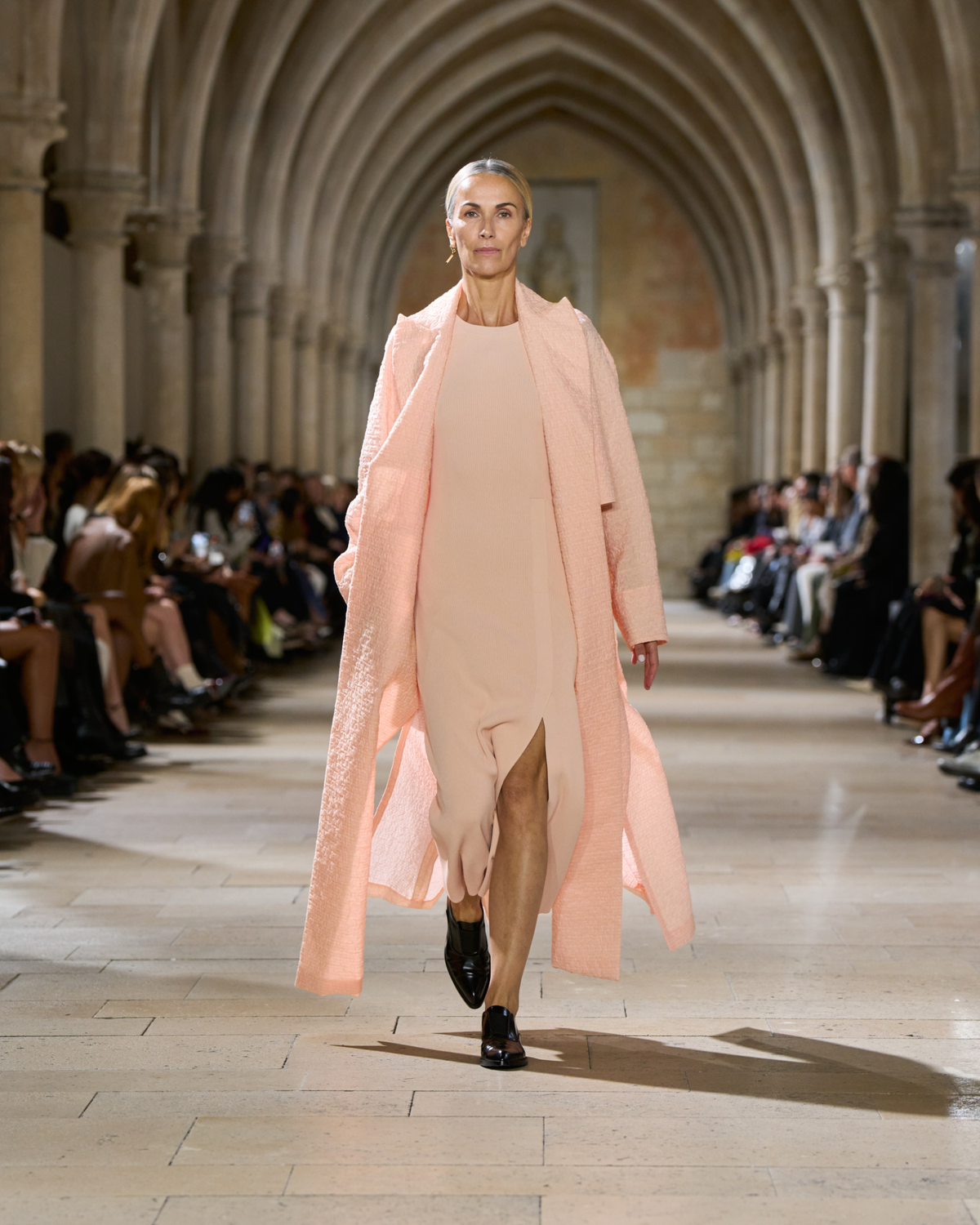 Designer Fitted Tube Knit Dress with Side Slit - pastel - pink #editorial