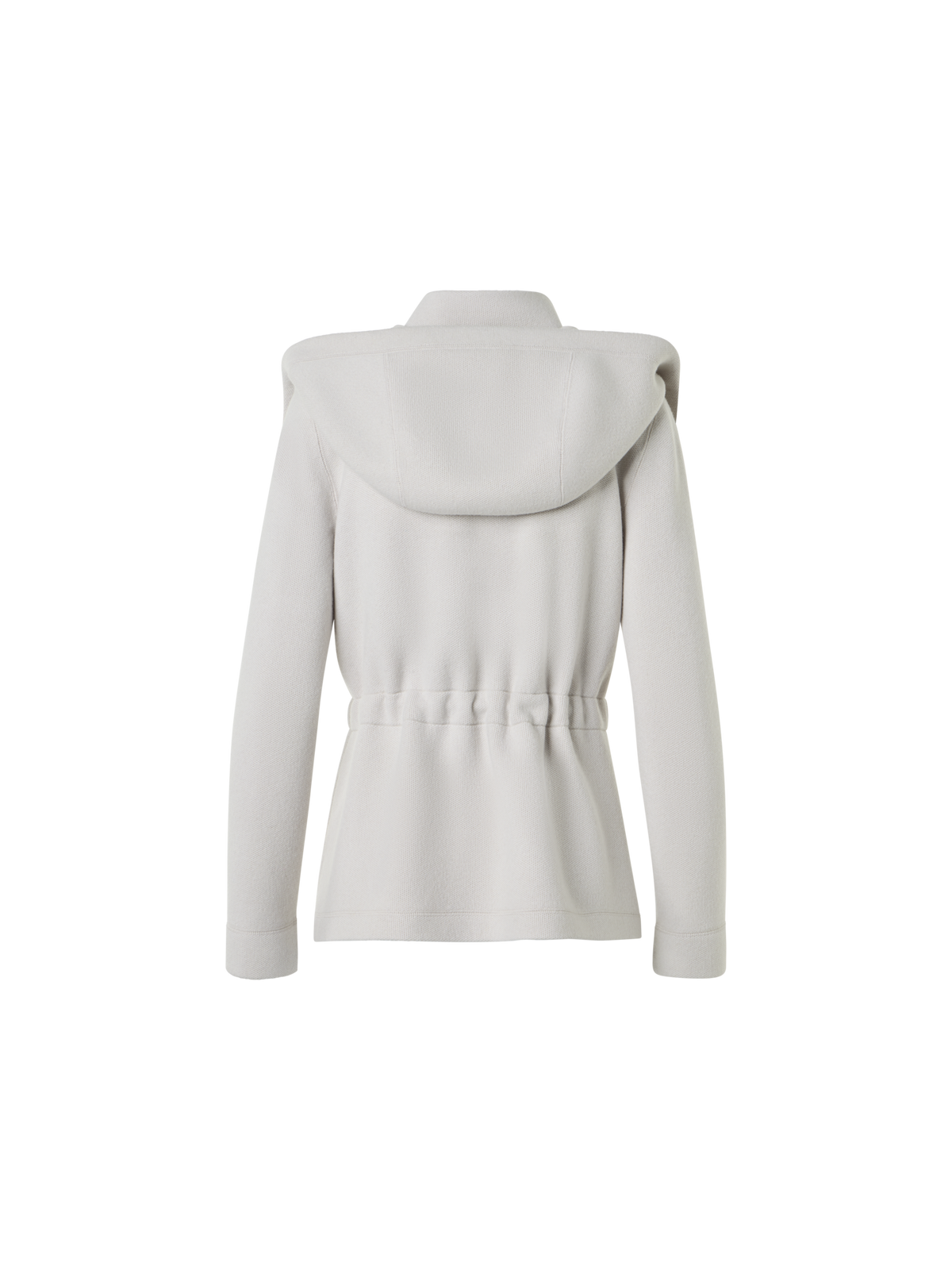 Designer Cashmere Piqué Hooded Knit Jacket - beige